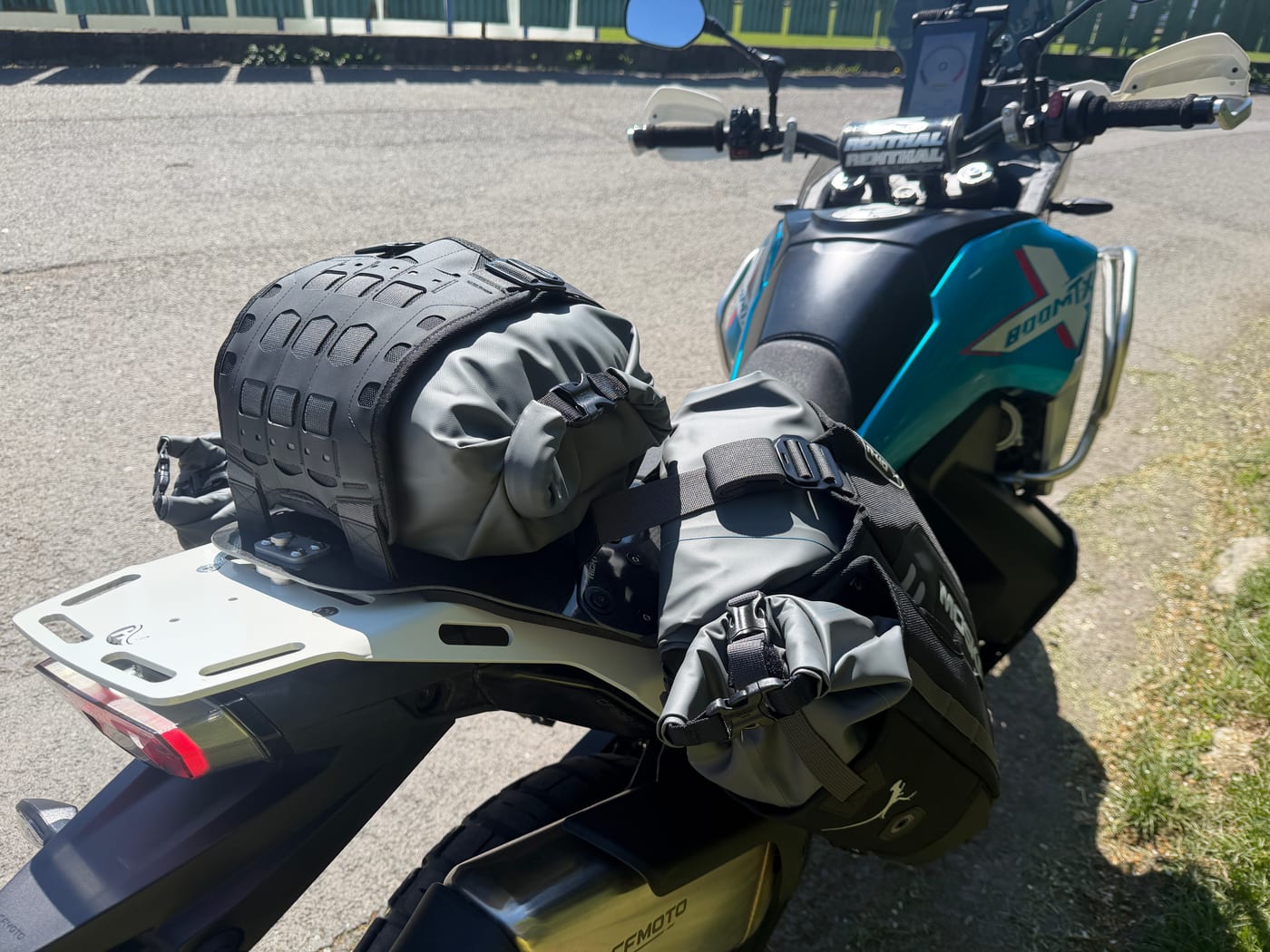 Bike loaded with bags on the rack
